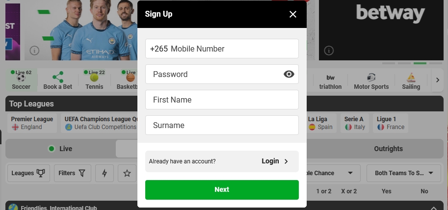 betway malawi registration